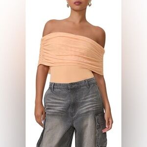 AFRM Divya Bodysuit $68 Sold out color - Peach fuzz